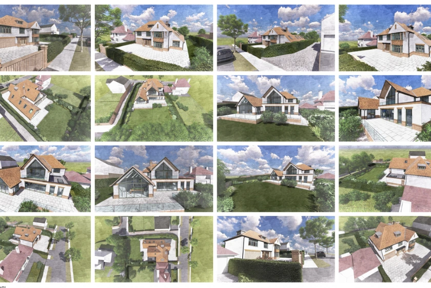 Roof layer used in architectural drawings