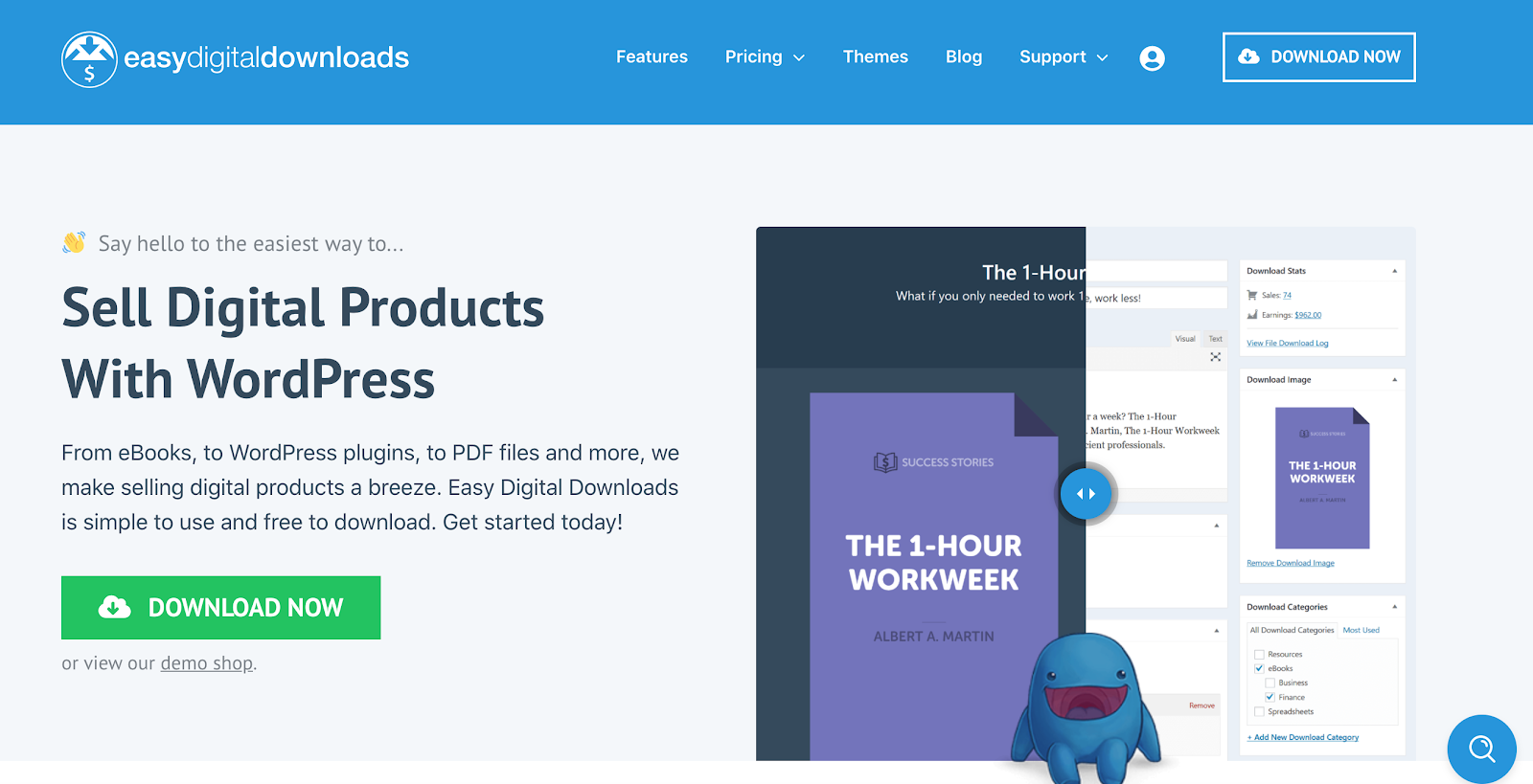 Easy Digital Downloads landing page