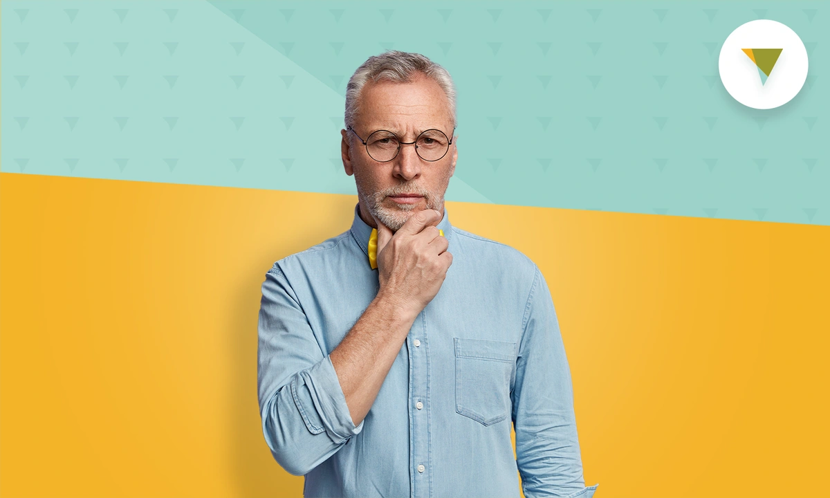 Elderly man with understanding look on his face.