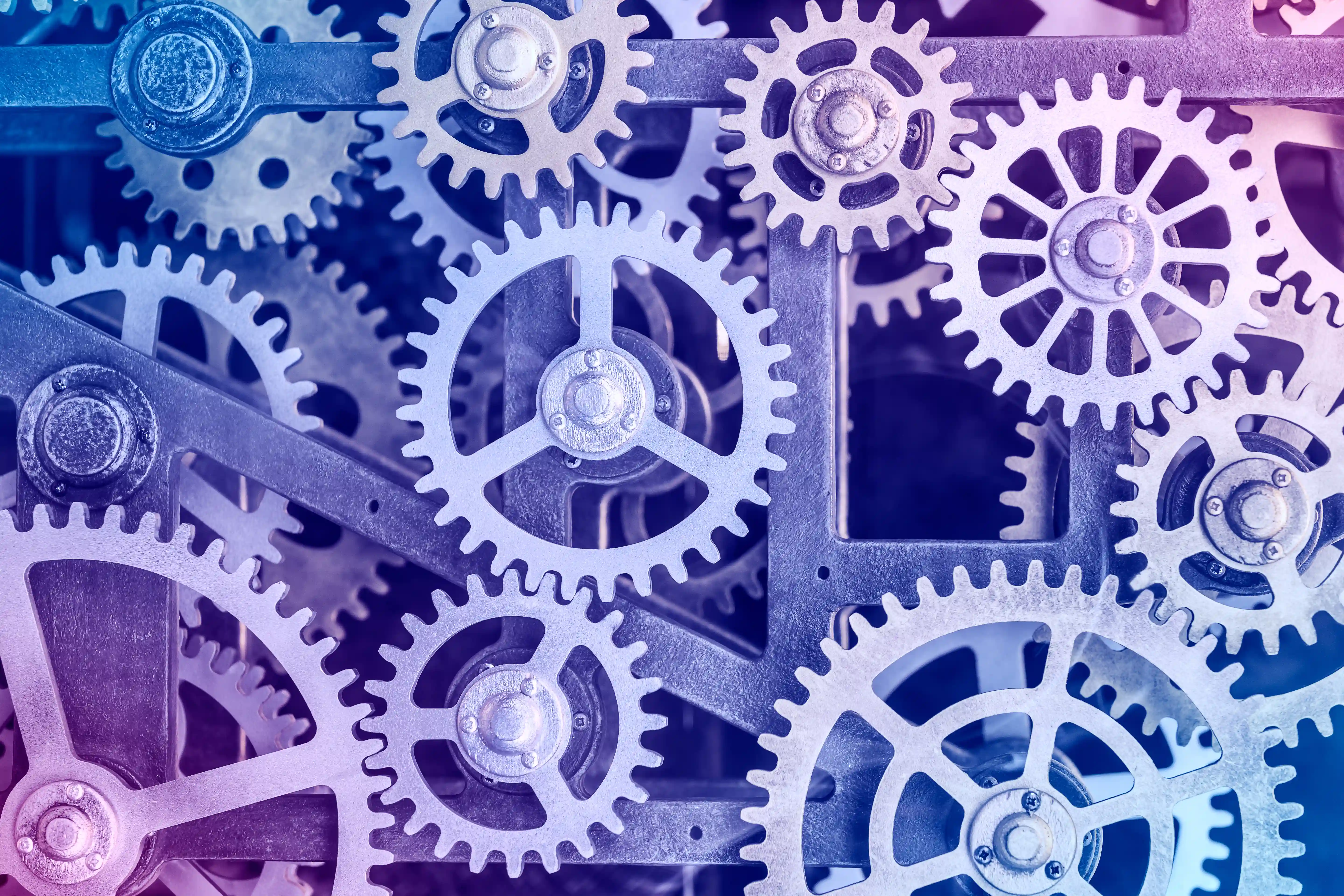 Interconnected gears symbolizing automated processes and operational efficiency