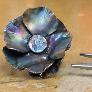 Finished copper rose ring