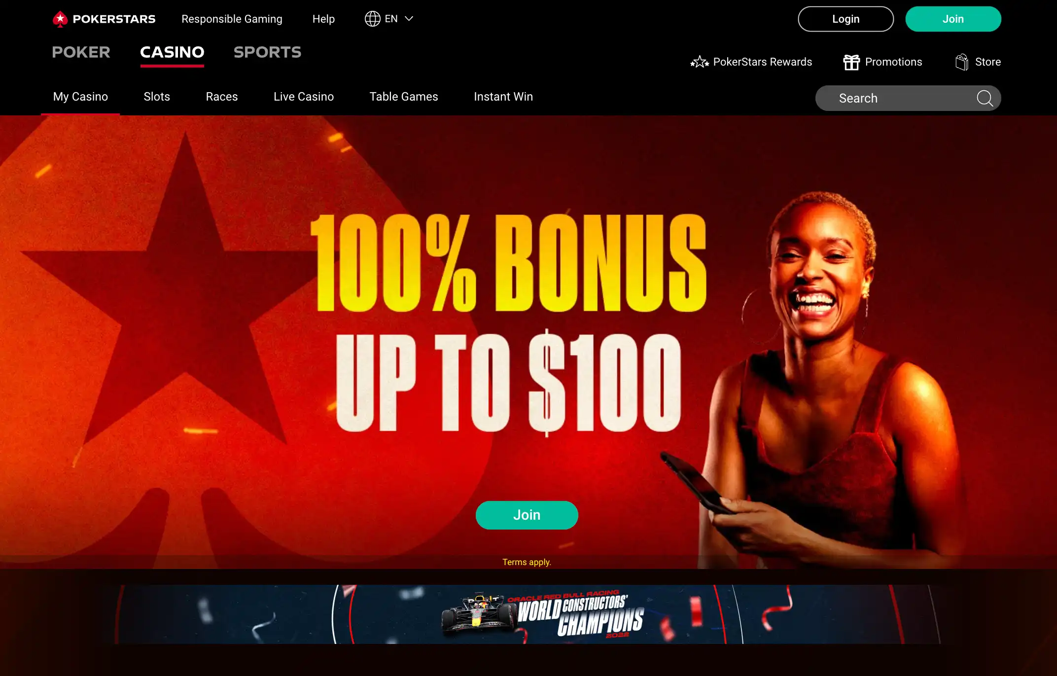 Stars Casino Web Homepage