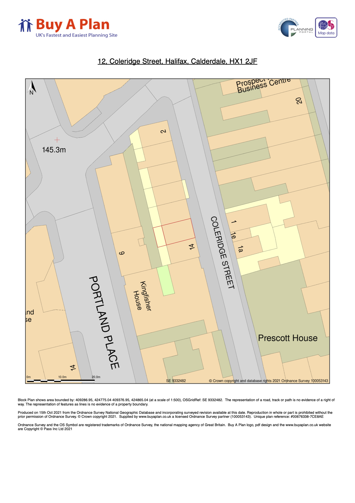 Site plan example at 1:500 scale