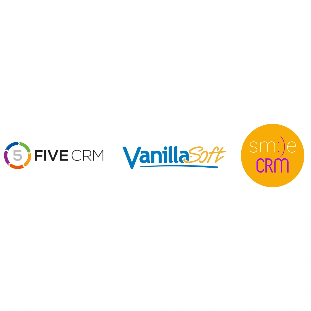 Comparison of FiveCRM, VanillaSoft, and SmileCRM.