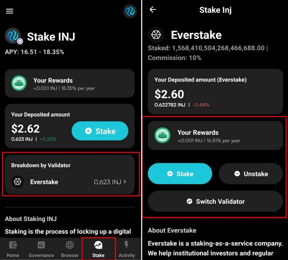 How To Stake Inj Using The Leap Wallet