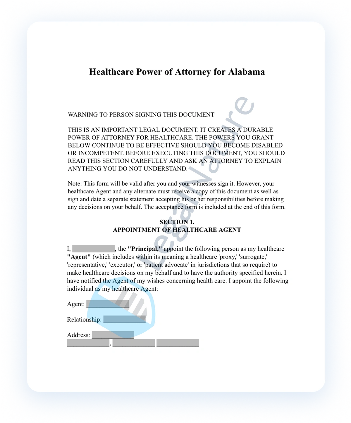 Healthcare Power of Attorneydocument preview