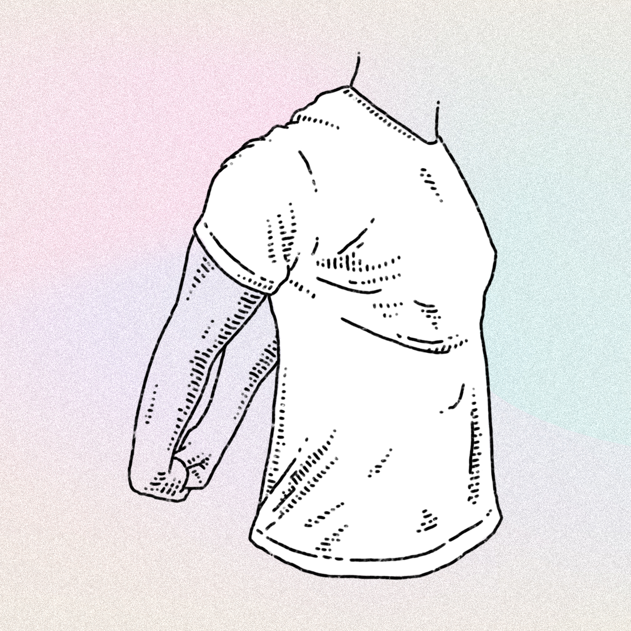 Person with chest binder underneath t-shirt
