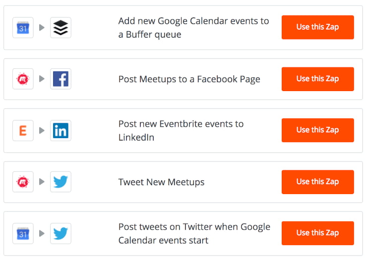 Zapier automated event promotion