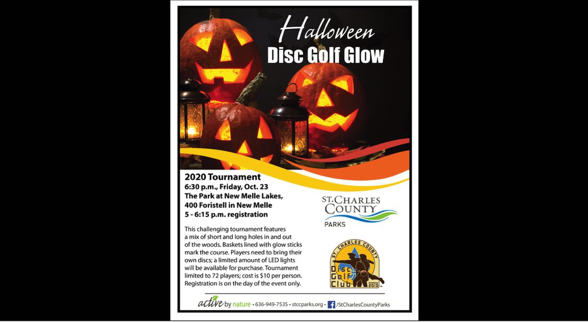 Flyer for a glow disc golf event