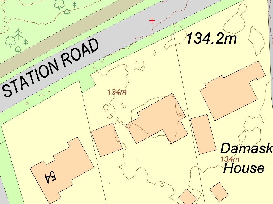 sample of 1m contours of station road in the UK - os mastermap