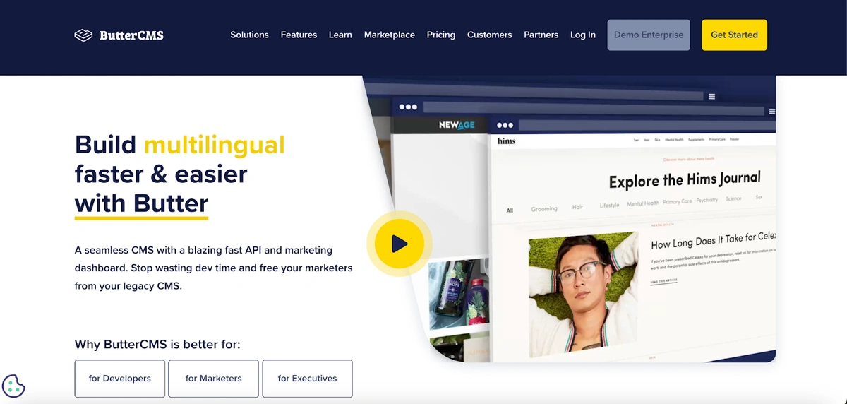 ButterCMS homepage