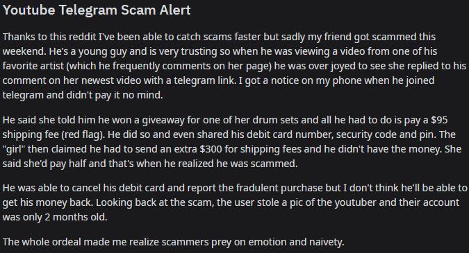 Telegram Scam Alert!