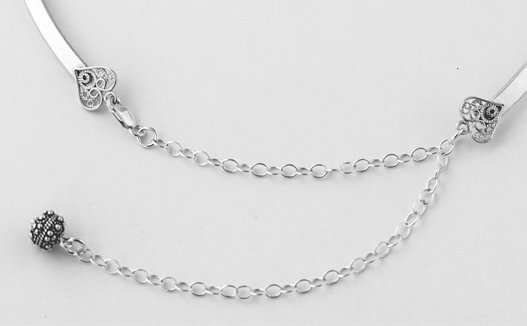 3 Pcs Necklace Extender Sterling Silver Chain Extenders for