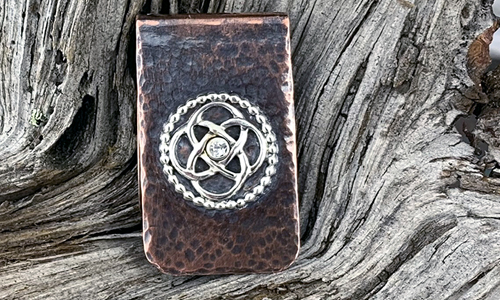 Copper, Sterling Silver and CZ Money Clip