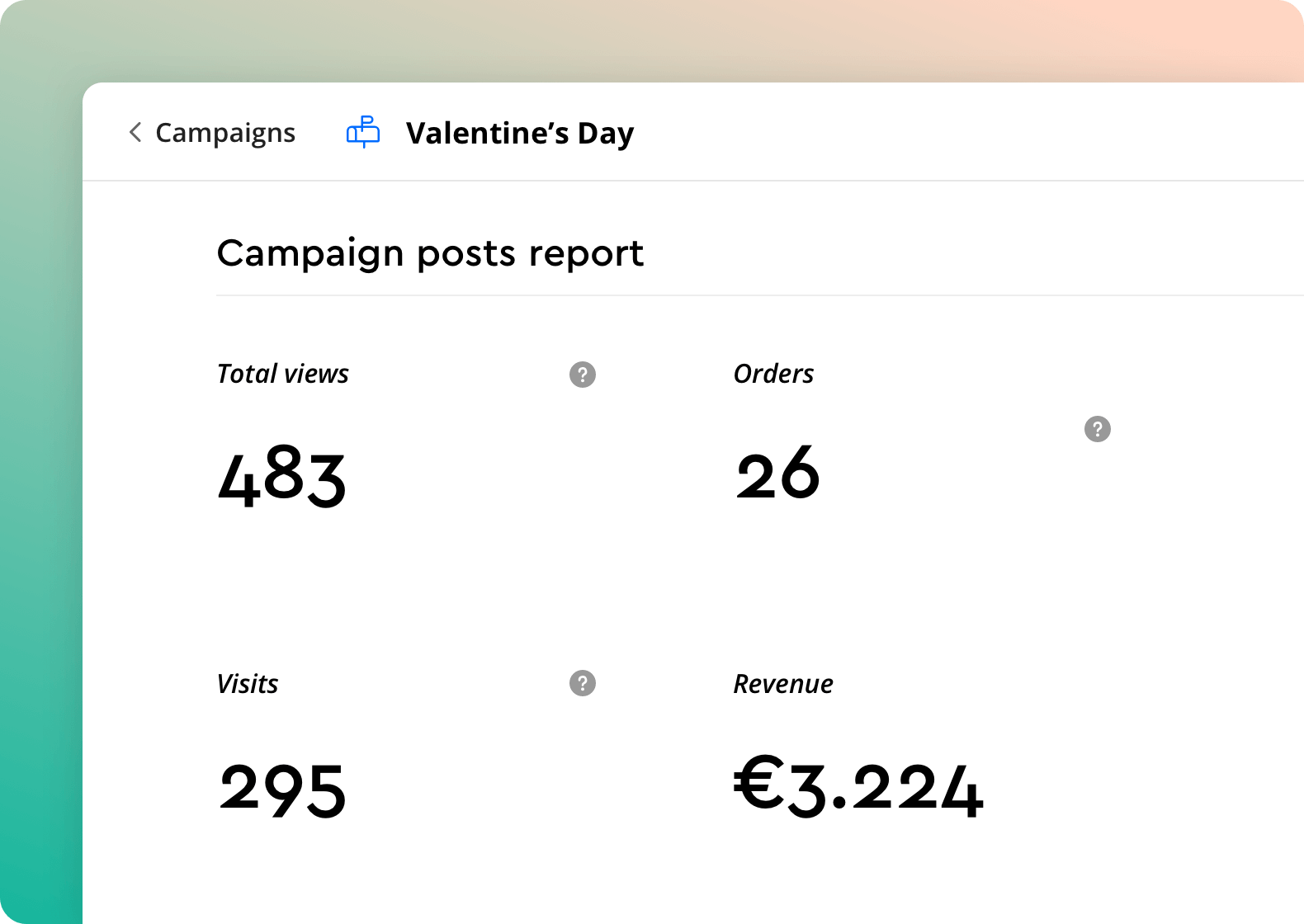 Check you orders and revenue in the campaign statistics