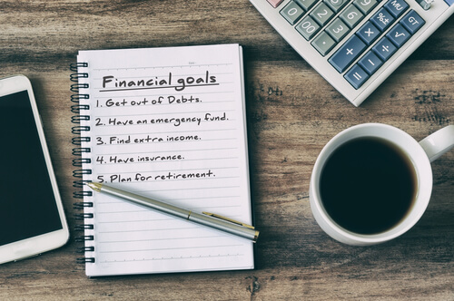 financial goals copybook