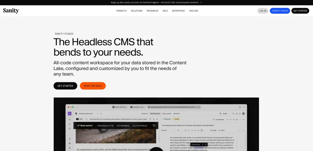 Sanity Studio homepage