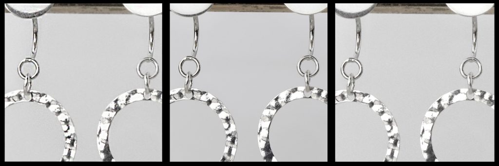 Examples showing various levels of sharpness and resolution in jewelry photos