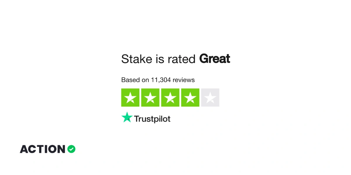 Example of a customer review of Stake on Trustpilot