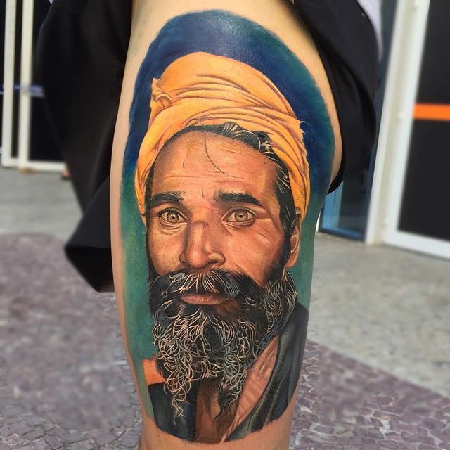 indian man realism tattoo cost