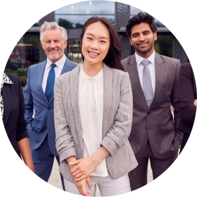 Portrait Of Multi-Cultural Business Team Outside Modern Office Building