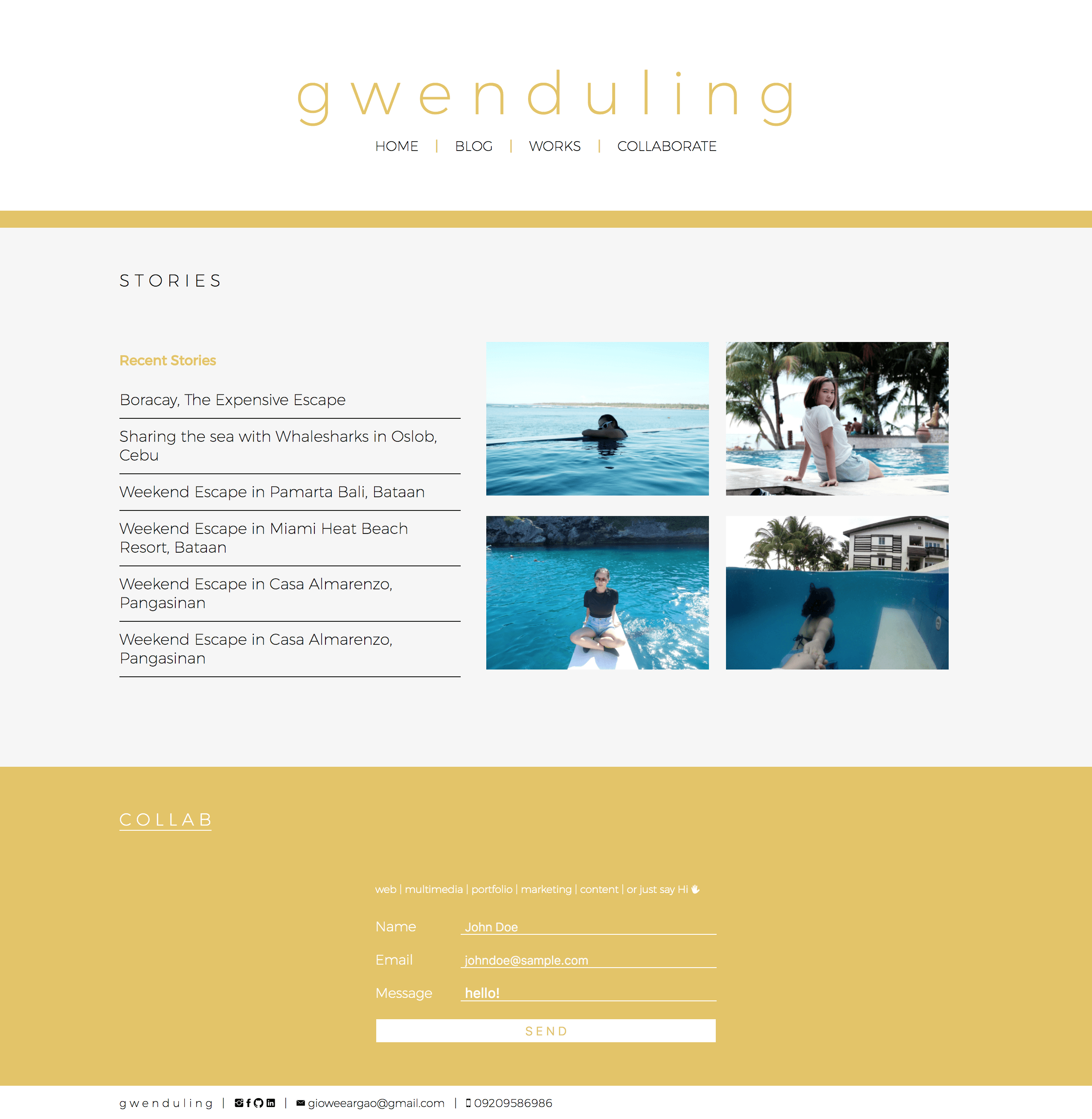screenshot of gwenduling.com