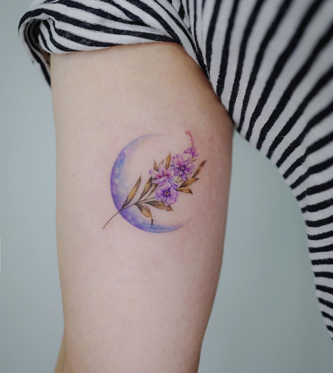 purple orchid tattoo