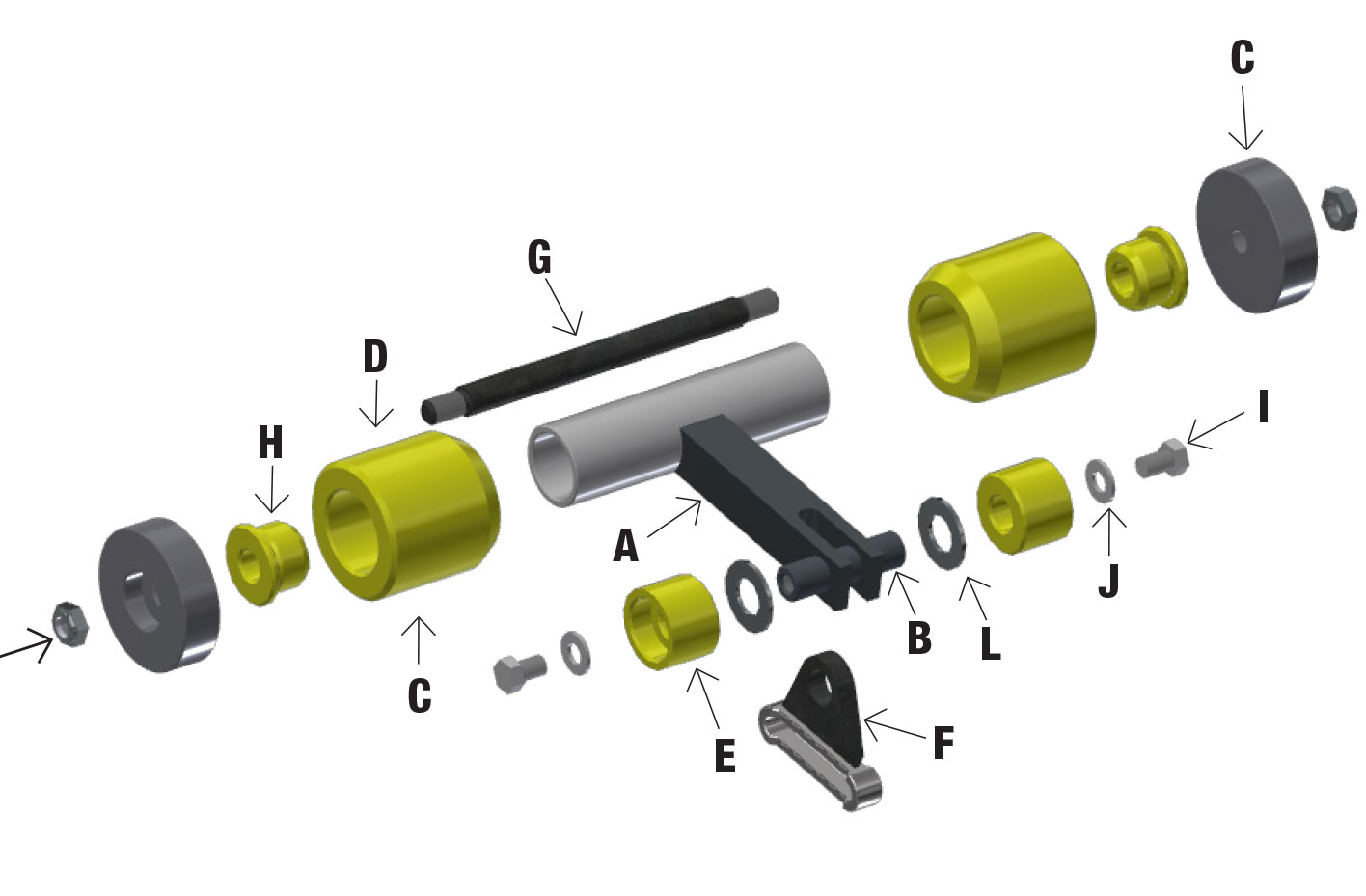 Roller Assembly, 4 Wheel with X348 Carrier Links for AVW | Sonny's