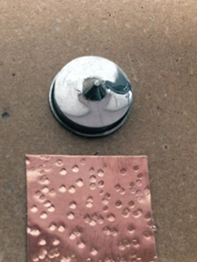 divot metal texture hammer head and results