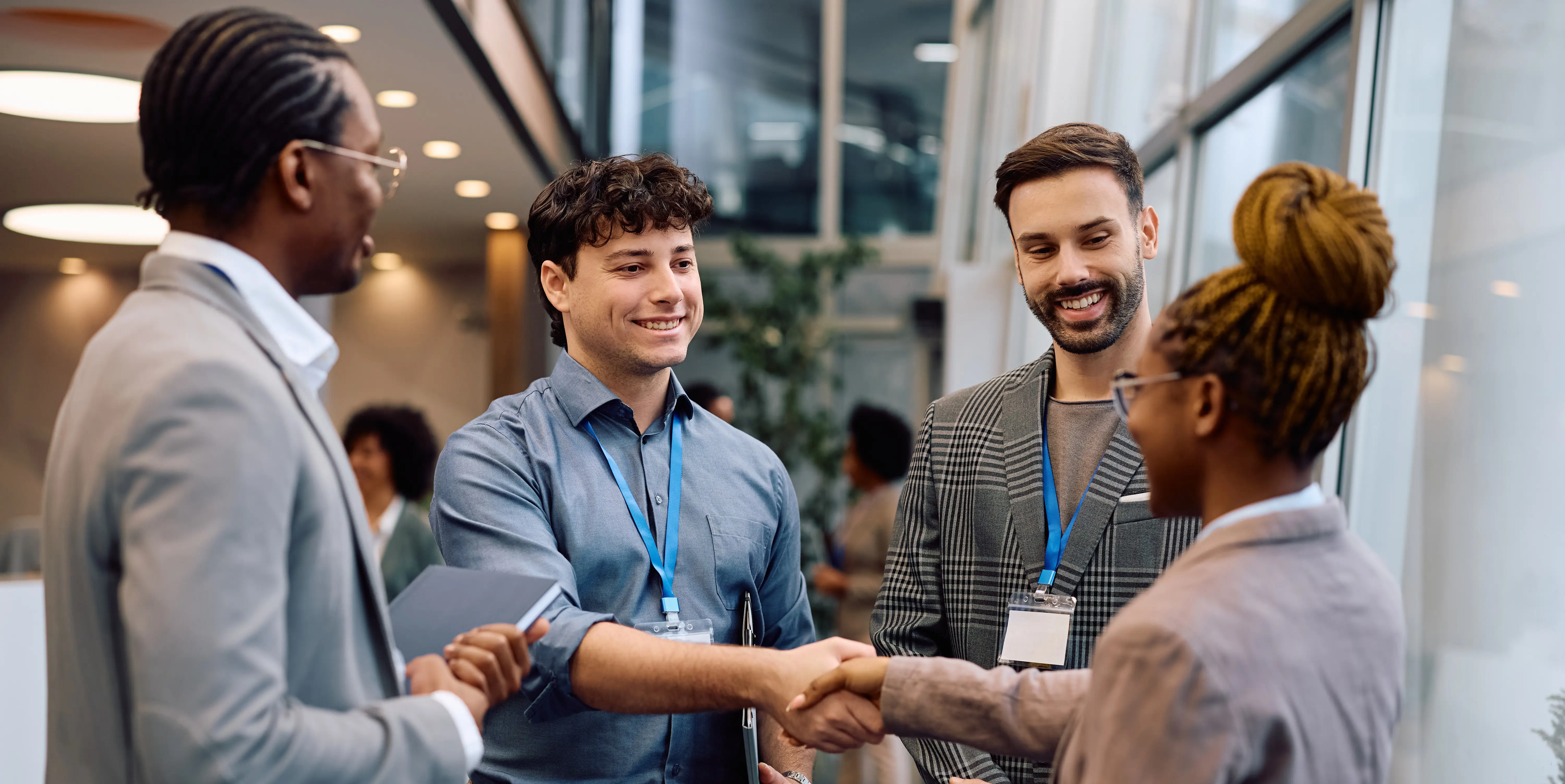 Business leaders forming partnership after selecting remote accounting team