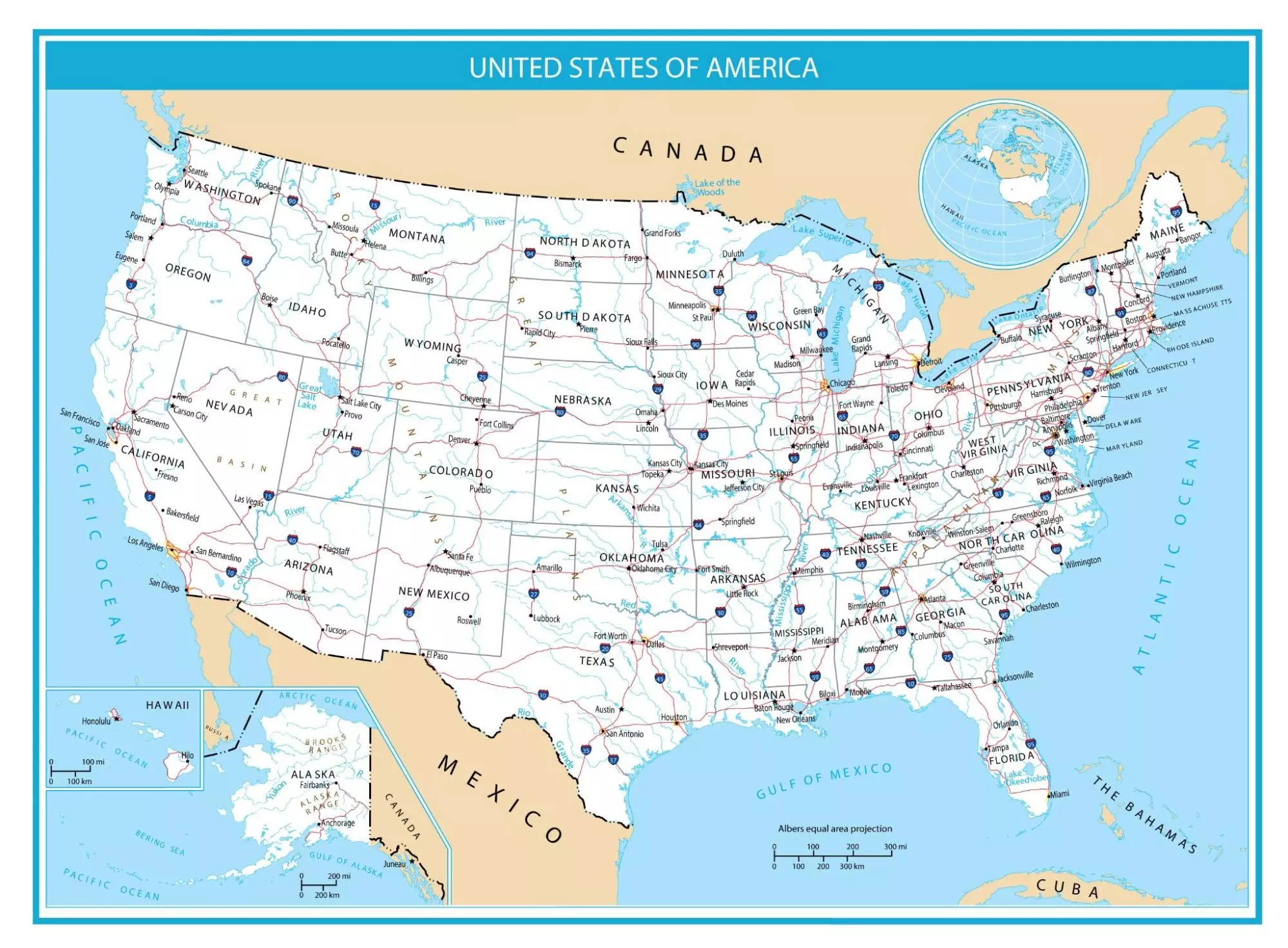 Reference map of the United States