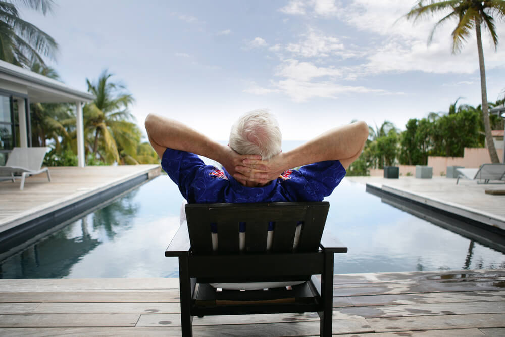 man enjoying stress free retirement