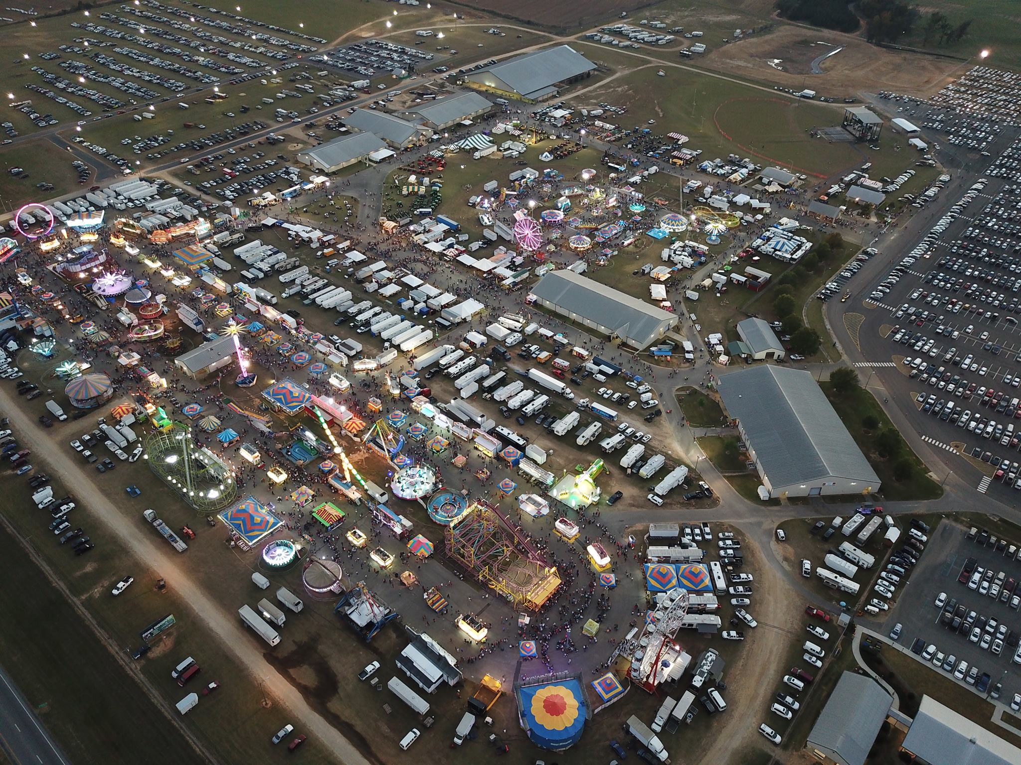Aerial view of the National Peanut Festival