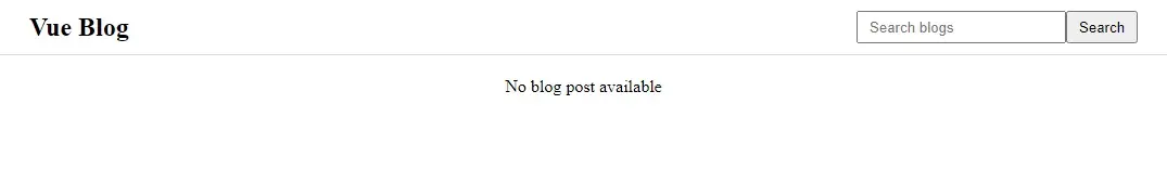 Blog home page with no posts