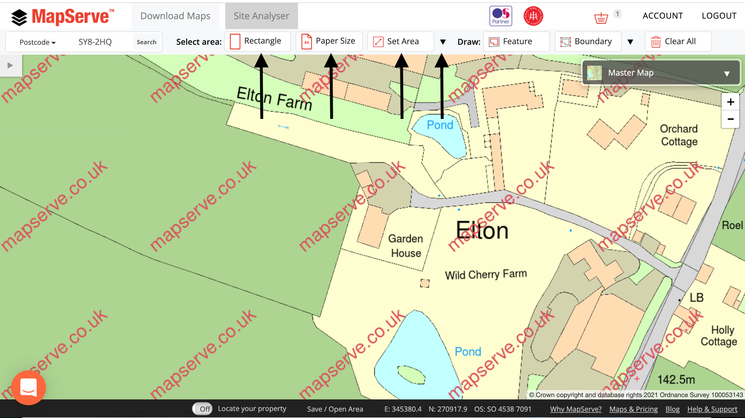 MapServe Select Area Tools