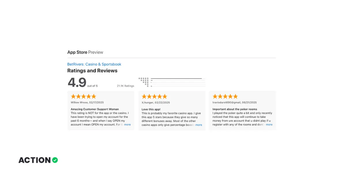 BetRivers Mobile App Ratings on Apple Store