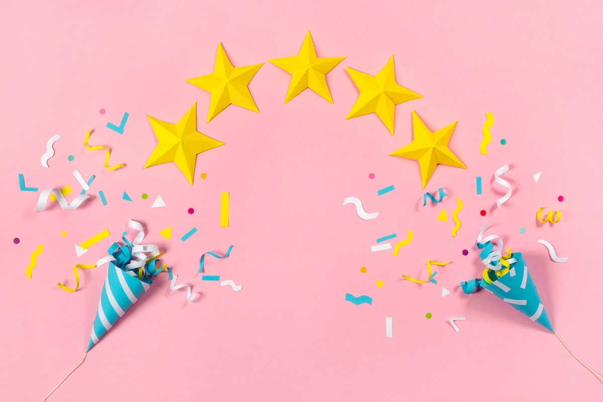 medicare advantage star ratings: 5 stars with party hats