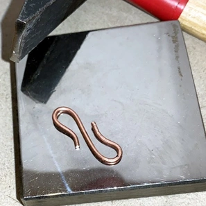 Finished copper s hook clasp