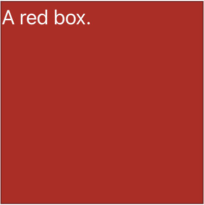 A dark red box