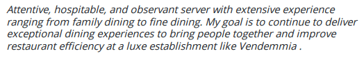 Career objective for server resume