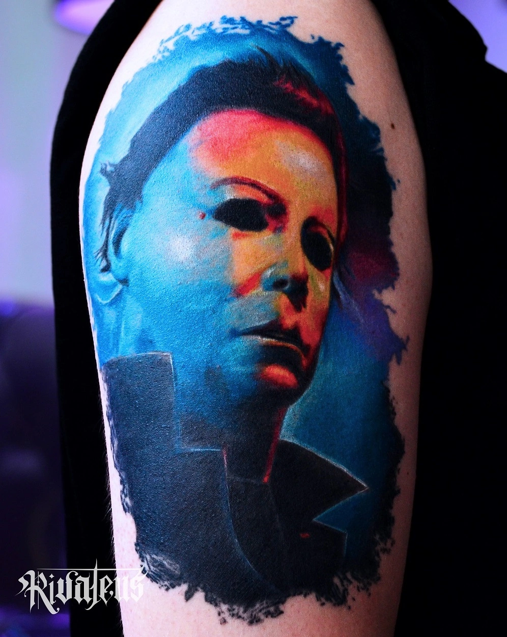 mike myers horror portrait tattoo by tugce soylu