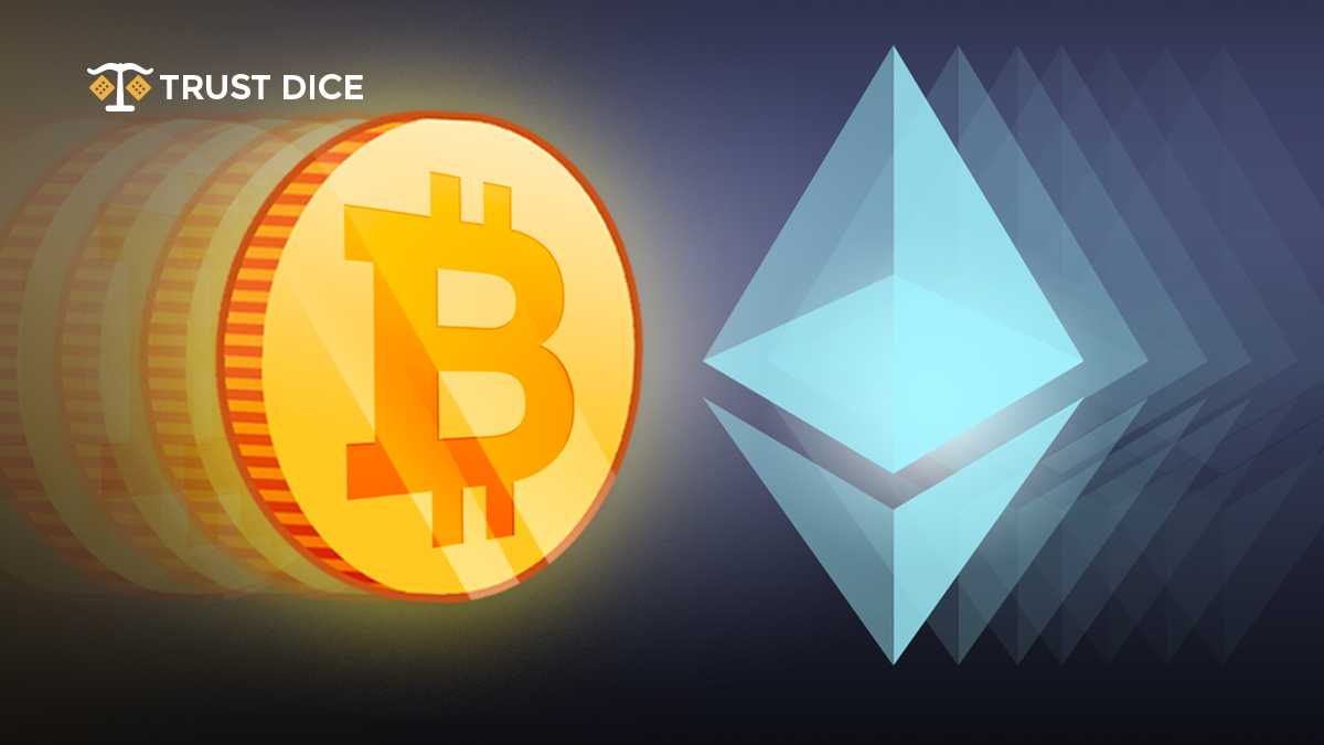 Bitcoin and Ethereum logo made by TrustDice