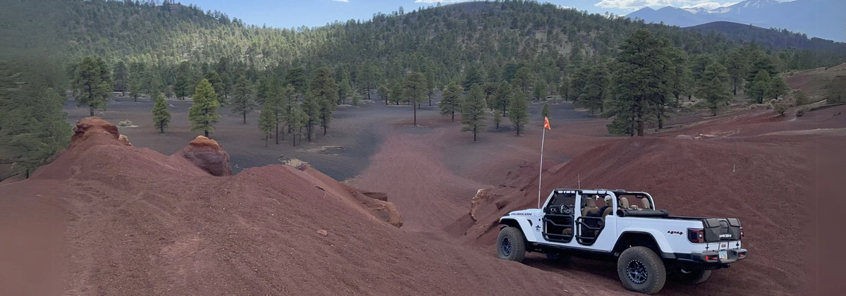 Jeep Gladiator off-roading at the Cinder Hills OHV in AZ