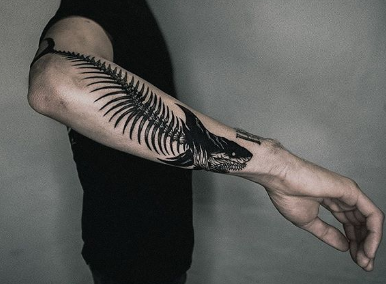 shark skeleton tattoo