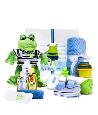 Frog Themed New Baby Basket