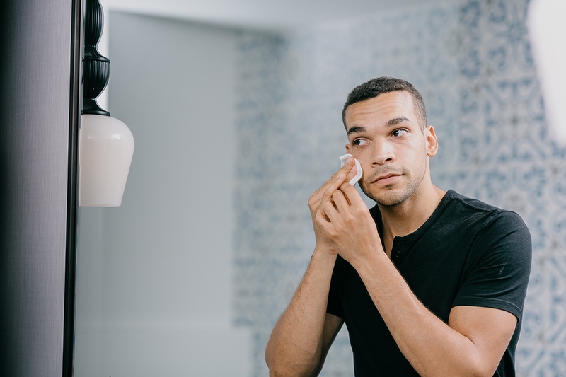 greasy forehead male