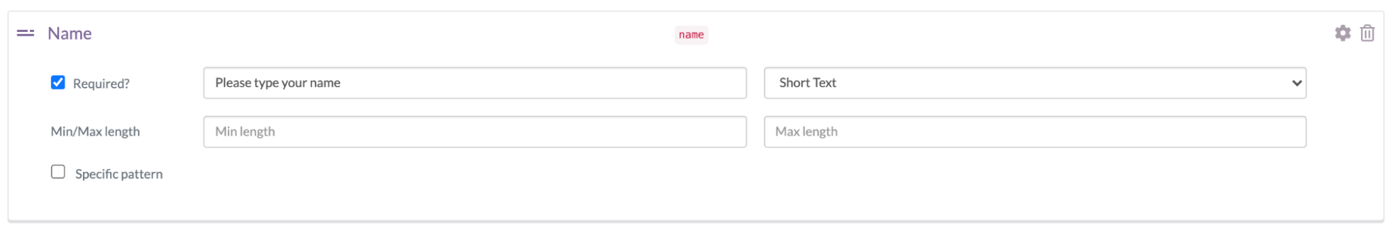 Screenshot: ButterCMS enter the different "name" fields details 