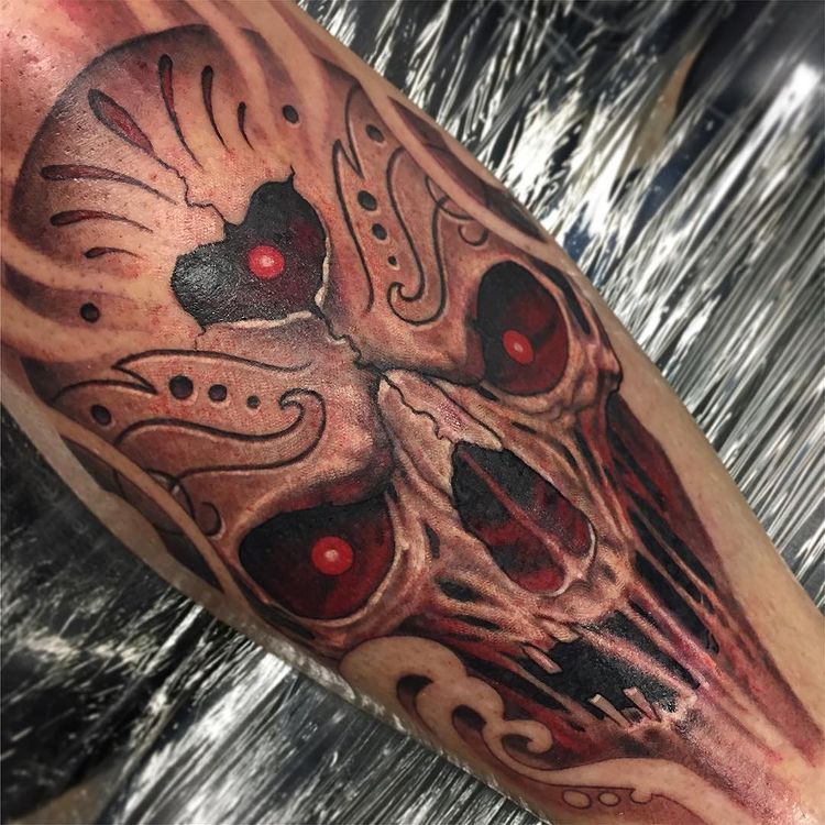 badass skull tattoo