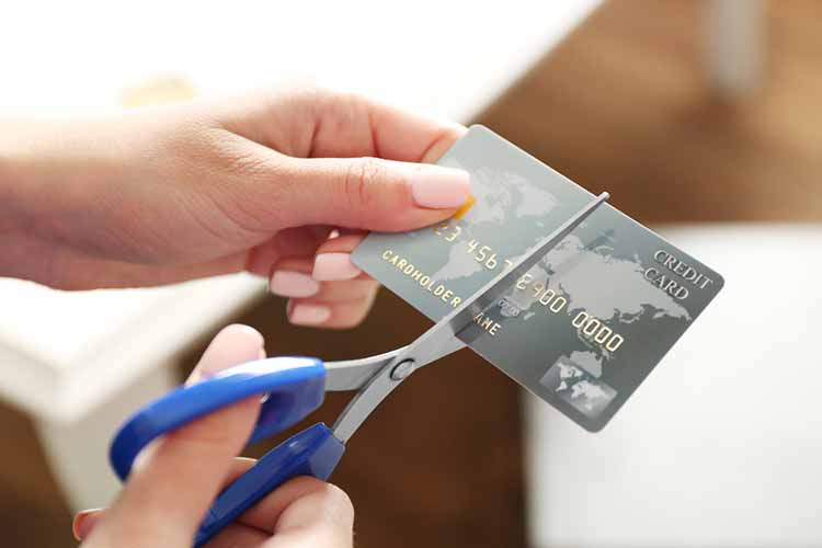 debt free living cut credit card use
