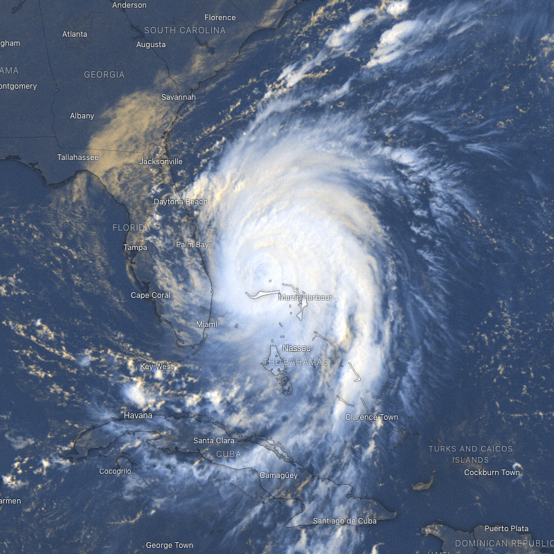 Hurricane Dorian on September 3rd, 2019.